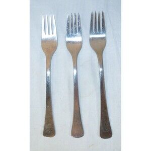 3 - Dalia ROYALE-ROYAL Glossy 18/10 Stainless SPAIN Flatware 7 3/8" SALAD FORKS